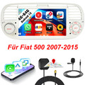 Weiß 64GB Android 13 AutoRadio Carplay GPS Navi BT Wifi SWC Für Fiat 500 2007~15