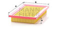 MANN-FILTER (C 2568/1) Luftfilter Filtereinsatz für DAIHATSU FIAT PIAGGIO