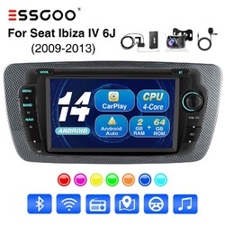 Carplay dab+ Autoradio 2+64G Android 14 GPS Kam MIK Für Seat Ibiza MK4 6J 09-13