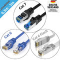 CAT 7 CAT 6 Patchkabel Flachkabel | RJ45 LAN Ethernet Netzwerkkabel 0,25m - 50m