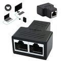RJ45 Splitter Adapter Netzwerk Verteiler Ethernet Cat5 Cat5e Cat6 1zu2 LAN Kabel