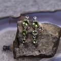 Peridot Ohrring, 925er Silber, Edelstein Ohrringe (3559), mit Mondstein