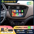 DAB+ 2+64GB Android 15 Autoradio CarPlay RDS GPS Navi Für Hyundai i20 2014-2017
