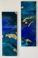 Acryl Pouring Unikate, 20x60 cm, 2er Set