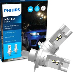 2x PHILIPS Ultinon Pro6000 Boost gen2 H4-LED Umrüstung ABL/FL 12V 18W 5800K
