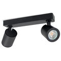 TENJO Spotbalken 2-flammig schwarz Strahler schwenkbar mit LED GU10 warmweiß 6W