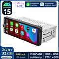 Autoradio 6.86" 1 DIN Mit Android 15 2+32G Carplay GPS Navi RDS Bluetooth WIFI
