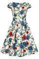 Hearts & Roses London Swing Kleid Elowen Floral Vintage Retro Fit-N-Flare 50er