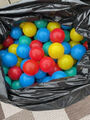 1 Sack bunte Bälle für Bällebad etc. Rot Blau Grün Gelb Plastikbälle Spielbälle