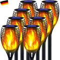 8 × Flammeneffekt Solar Fackel Licht Outdoor Garten Laterne Flackern Tanz Lampe
