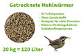 Mehlwürmer getrocknet 20kg  120L Vogelfutter Insekten für Reptilien Wildvögel