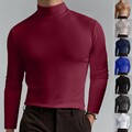 Herren Langarmshirt Rollkragen Pullover Slim Fit Unterhemd Sweatshirt Thermohemd