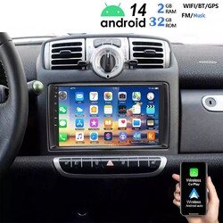 Für Smart Fortwo 451 2005-2010 Android 14 Autoradio 2GB +32GB GPS Navi CarPlay 