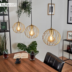 Wohn Ess Schlaf Zimmer Pendel Leuchte modern Hänge Lampe messingfarben 3-flammig