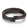 Herren Armband aus Leder mit Edelstahl Magnetverschluss Braun Geschenk Männer...