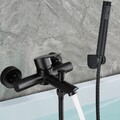 Schwarz Badewannenarmatur Duschset Wasserhahn Badewanne Mischbatterie Handbrasue