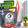 MANN FILTERSET+KERZEN+1x5LTOTAL 5W30 MOTORÖL passend für SMART FORTWO FORFOUR
