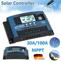 30A/100A 12V-24V MPPT Solar Ladegerät Controller Panel Regler Daul USB Digital