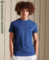 Herren-T-Shirt Superdry Vintage Logo Stickerei hellblau marlorange Etikett 