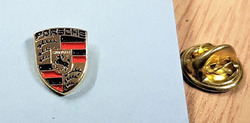 Porsche Pin Logo lackiert Original - Maße 11x14mm