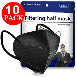 FFP2 Maske Schwarz 5 lagig Atemschutz CE2163 Zertifiziert Gesichtsmaske 100x 50x