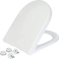 Wc Sitz mit Absenkautomatik Toilettendeckel Klodeckel Duroplast D-Form Weiß