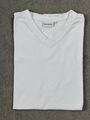 GÖTZBURG  hochwertiges weißes T-Shirt mit V-Ausschnitt  -100 % Baumwolle - L TOP