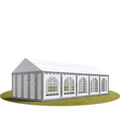 4x10m PVC  Partyzelt Bierzelt Zelt Gartenzelt Festzelt Pavillon grau-weiß NEU