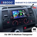 32G Für VW T5 Multivan Transporter Touareg Android 14 Autoradio GPS Navi BT DAB+