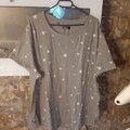 Modernes Damen Sommer T-Shirt Gr.56 58 3xl neu Sterne Grau