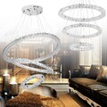 72W LED Hängeleuchte Deckenlampe Kristall 3 Ring Hängelampe Wohnzimmer Kaltweiß