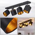 4-flammige Decken Lampen Wohn Schlaf Zimmer Leuchten Flur Strahler schwarz/Gold