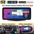 12" 2K 4+64G Android 15 Autoradio Carplay FM Navi für Smart Fortwo 453 2014-2022