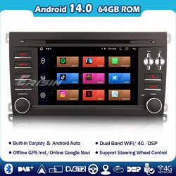 8-Kern Android 14 CarPlay DAB+ Autoradio Navi für Porsche Cayenne GPS DSP WIFI