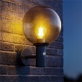 Außenwandlampe Bewegungsmelder Fassadenlampe Glas rauch anthrazit LED H 37 cm