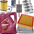 FILTERSET+5L 5W30 MANNOL-ÖL + 4x OE ZÜNDKERZEN passend für OPEL COMBO CORSA C