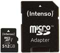 Intenso Micro SDXC Speicherkarte mit SD-Adapter UHS-I Premium 512GB Class 10