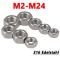 Sechskantmuttern M2 M2.5 M3 M4 M5 M6 M8 M10-M24 Sechskant Muttern 316 Edelstahl