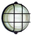 Rundleuchte Lampe Strahler 100W 230V 16A Kristallglas Fassung E27 Schwarz IP44