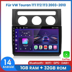 Für VW Touran 1T1 1T2 1T3 2003-2010 Carplay Android 14 Autoradio GPS NAVI SAT FM
