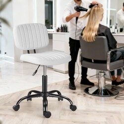 Rollhocker Hocker mit Lehne Drehstuhl Bürohocker Verstellbar Kosmetikhocker