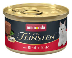 animonda Vom Feinsten Adult mit Rind + Ente 12x 85 g Katzenfutter Nassfutter
