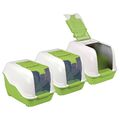 3er Sparpack XXL Katzentoilette Katzenklo Katzen-WC NETTA MAXI weiss-grün