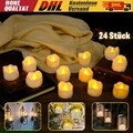24x LED Teelichter mit Batterie elektrische Timer Teelichter LED Kerzen Teelicht