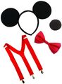 Kostüm 4-teiliges Set Erwachsene Kinder Mickey Maus Buch Woche Charakter Spaß