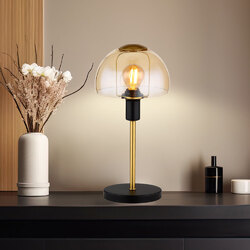 Nachttischlampe Tischleuchte Tischlampe Touch Leseleuchte gold amber H 32 cm