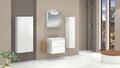 Badmöbel Set mit Waschbecken Keramik RENO 60cm WEISS HOCHGLANZ MDF LED SOFTCLOSE
