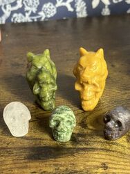 Crystal Wolf Skull Heads And Mini Skulls 2.5-4.5cm Job Lot Bundle