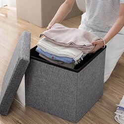 dibea faltbarer Sitzhocker Leinen Sitzbank Aufbewahrungsbox 30*30*30Größen