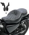 Doppel Sitzbank für Harley Sportster 1200 Custom 14-20 + Sozius Fussrasten S-AA1